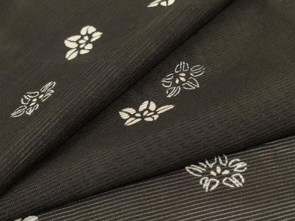 平和屋着物＊夏物 小紋 絽 舞花文 正絹 逸品 AABB6756jd