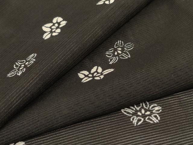 平和屋着物＊夏物 小紋 絽 舞花文 正絹 逸品 AABB6756jd