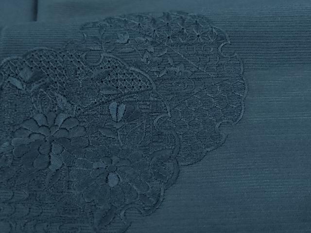 平和屋着物＊夏物 訪問着 絽 中国三大刺繍 汕頭刺繍 スワトウ刺繍 雪輪花文 褐返色 正絹 逸品 AABB6757jd