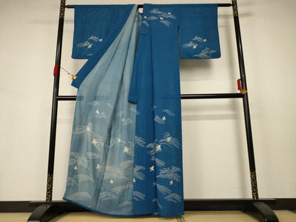 平和屋着物＊夏物 訪問着 絽 立波千鳥文 正絹 逸品 AABB6759jd