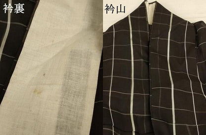 平和屋着物＊夏物 紗紬 格子 正絹 逸品 AABB6761jd