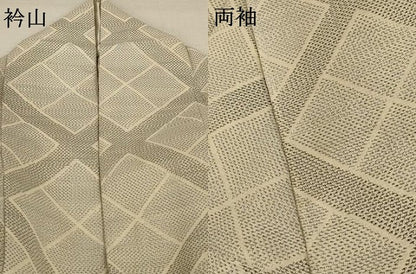 平和屋着物＊夏物 本場大島紬 夏大島 格子 正絹 逸品 AABB6762jd