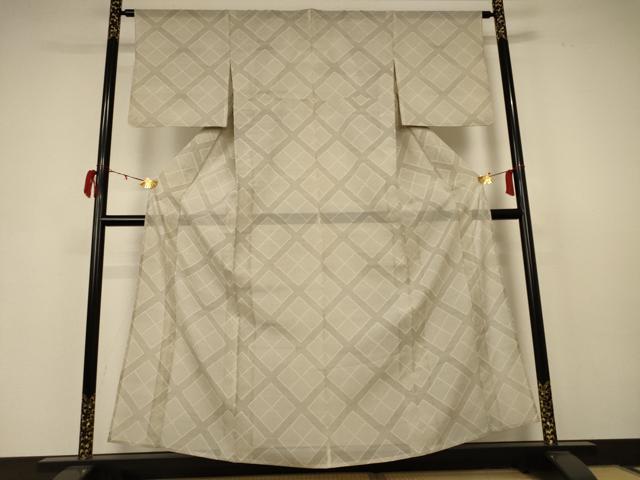 平和屋着物＊夏物 本場大島紬 夏大島 格子 正絹 逸品 AABB6762jd