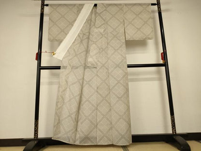 平和屋着物＊夏物 本場大島紬 夏大島 格子 正絹 逸品 AABB6762jd