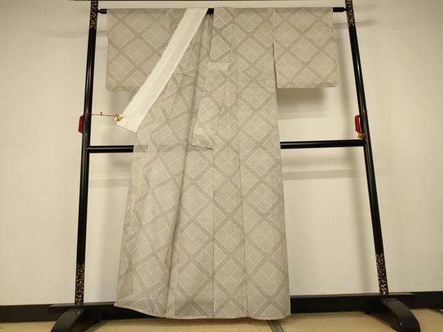 平和屋着物＊夏物 本場大島紬 夏大島 格子 正絹 逸品 AABB6762jd