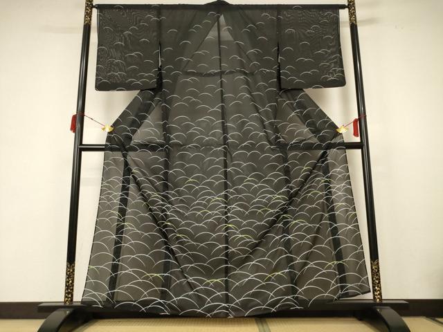 平和屋着物＊夏物 小紋 絽 芝文 洗える着物 AABB6768jd