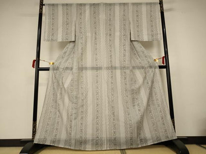 平和屋着物＊夏物 小紋 紗 間道 洗える着物 未使用 AABB6770jd