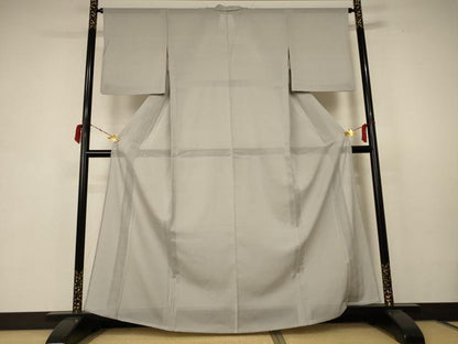 平和屋着物＊夏物 色無地 絽 絹鼠色 正絹 逸品 AABB6777jd