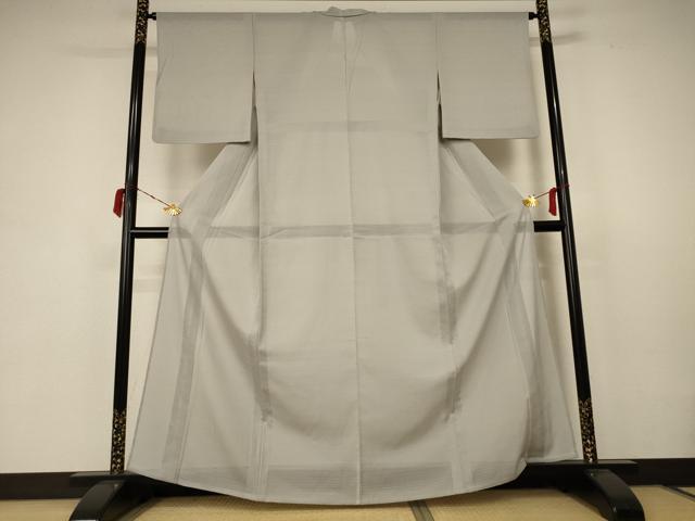平和屋着物＊夏物 色無地 絽 絹鼠色 正絹 逸品 AABB6777jd