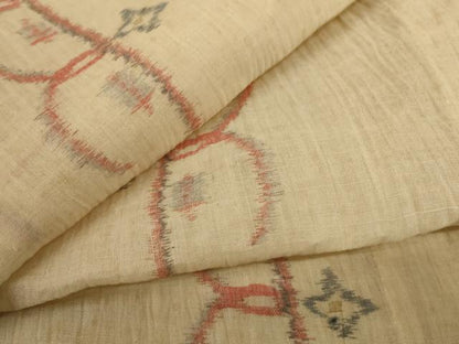 平和屋着物＊夏物 小千谷ちぢみ 唐草文 麻 逸品 AABB6781jd