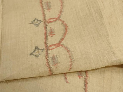 平和屋着物＊夏物 小千谷ちぢみ 唐草文 麻 逸品 AABB6781jd