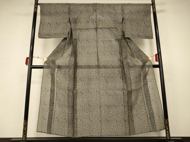 平和屋着物＊夏物 紗紬 絣文様 正絹 逸品 AABB6782jd