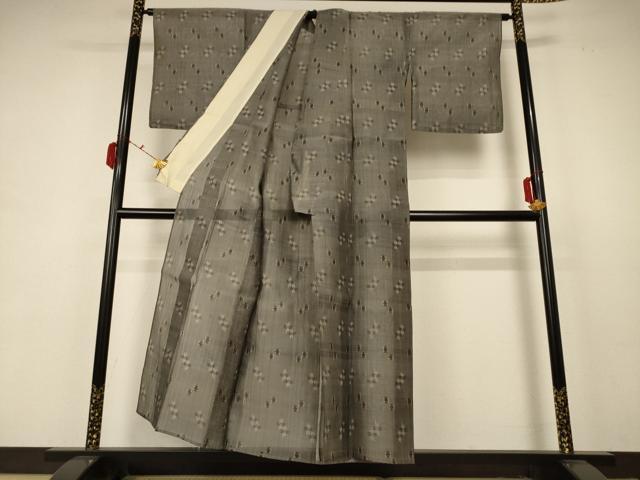 平和屋着物＊夏物 紗紬 絣文様 正絹 逸品 AABB6782jd