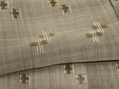 平和屋着物＊夏物 紗紬 絣文様 正絹 逸品 AABB6782jd