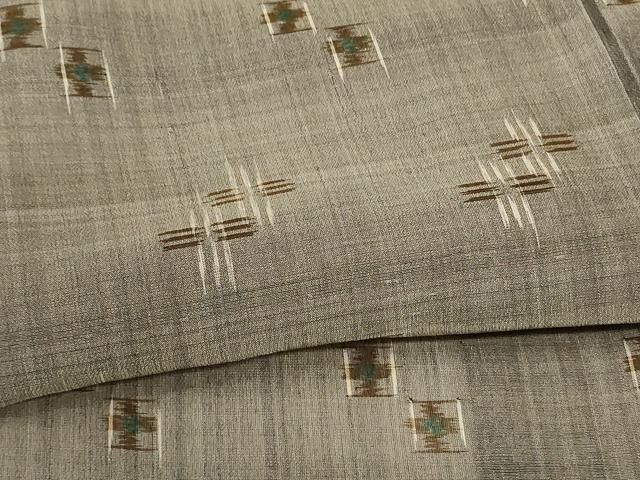 平和屋着物＊夏物 紗紬 絣文様 正絹 逸品 AABB6782jd