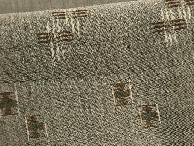 平和屋着物＊夏物 紗紬 絣文様 正絹 逸品 AABB6782jd