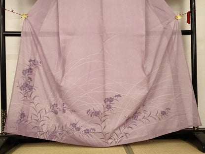 平和屋着物＊夏物 人間国宝 小宮康孝 訪問着 江戸小紋 絽 草花文 正絹 逸品 AABB6784jd