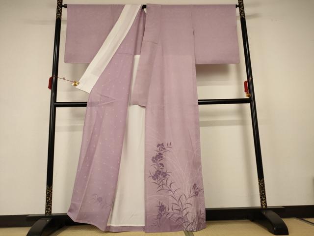 平和屋着物＊夏物 人間国宝 小宮康孝 訪問着 江戸小紋 絽 草花文 正絹 逸品 AABB6784jd