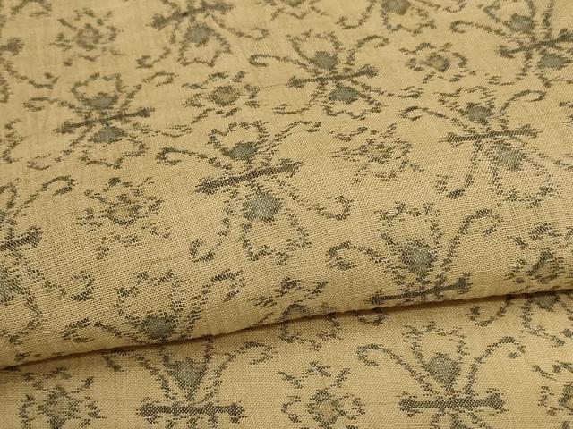 平和屋着物＊夏物 小千谷ちぢみ 花菱文 麻 逸品 AABB6785jd