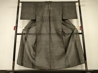 平和屋着物＊夏物 小紋 紗 立波文 正絹 逸品 AABB6786jd