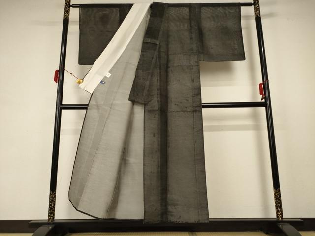 平和屋着物＊夏物 小紋 紗 立波文 正絹 逸品 AABB6786jd
