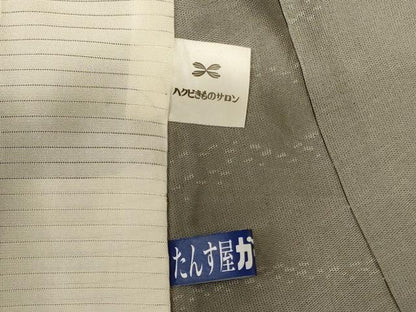 平和屋着物＊夏物 小紋 紗 立波文 正絹 逸品 AABB6786jd