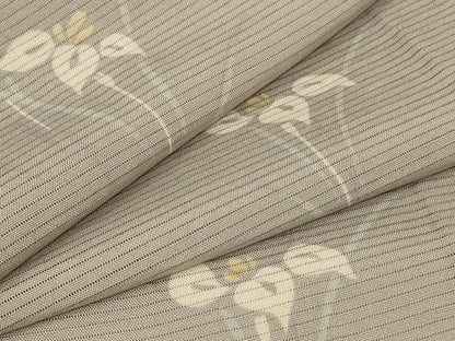 平和屋着物＊夏物　小紋　絽　草花文　正絹　逸品　AABB6788jd
