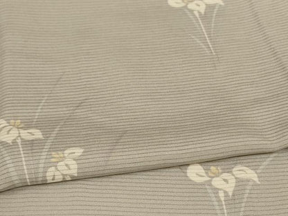 平和屋着物＊夏物　小紋　絽　草花文　正絹　逸品　AABB6788jd