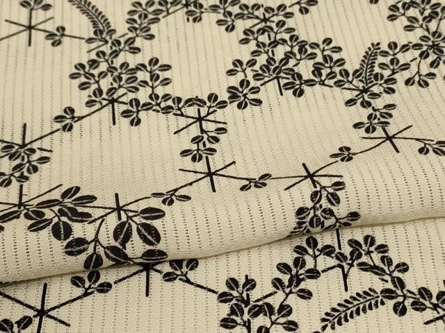 平和屋着物＊夏物 小紋 縦絽 萩 正絹 逸品 AABB6790jd