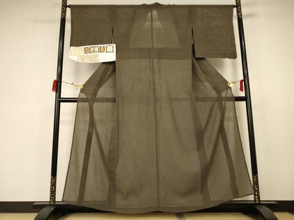 平和屋着物＊夏物 本塩沢 夏塩沢 絽 花菱文 証紙付き 正絹 逸品 AABB6792jd