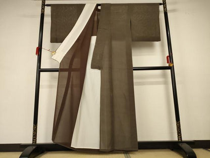 平和屋着物＊夏物 本塩沢 夏塩沢 絽 花菱文 証紙付き 正絹 逸品 AABB6792jd