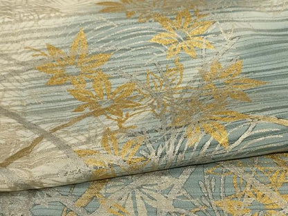 平和屋着物＊夏物 訪問着 絽 草花文 暈し染め 金銀彩 正絹 逸品 AABB6794jd