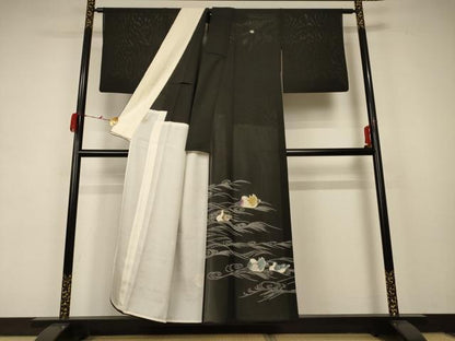 平和屋着物＊夏物 黒留袖 絽 鴛鴦 正絹 逸品 AABB6798jd