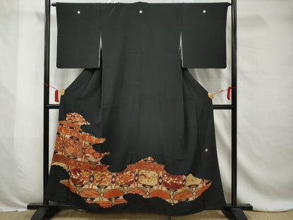 平和屋着物■豪華黒留袖　作家物　天井花文　金彩　正絹　逸品　AABB6930gw
