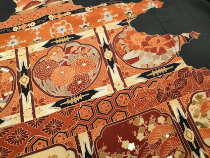 平和屋着物■豪華黒留袖　作家物　天井花文　金彩　正絹　逸品　AABB6930gw