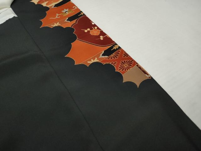 平和屋着物■豪華黒留袖　作家物　天井花文　金彩　正絹　逸品　AABB6930gw
