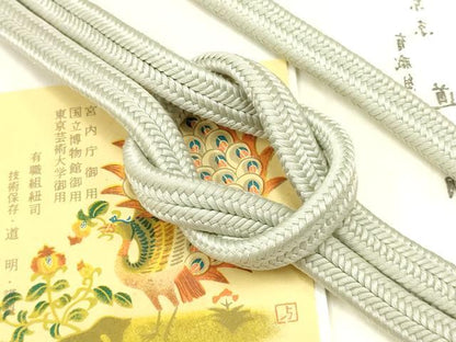 平和屋着物●極上 有職組紐道明 帯締め 冠組 白花色 宮内庁御用 国立博物館御用 東京芸術大学御用 逸品 AABB7039ay