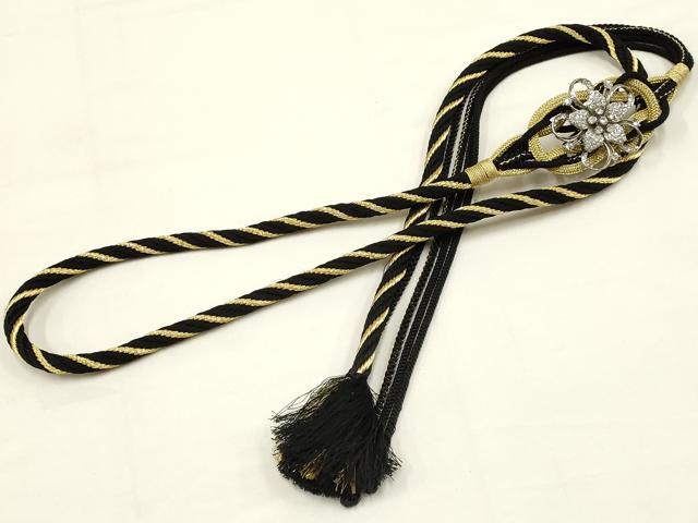 平和屋着物●和装小物　振袖用帯締め　装飾　ラインストーン　金糸　逸品　AABB7075ay