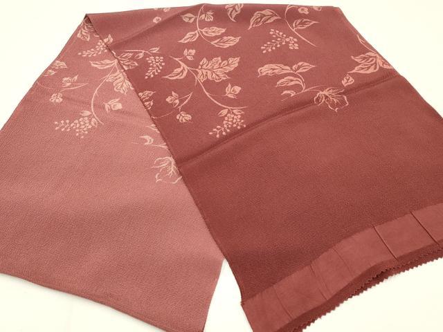 平和屋着物●和装小物　上質な帯揚げ　枝花文　暈し染め　鬼しぼ縮緬　逸品　AABB7172ay