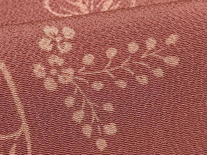 平和屋着物●和装小物　上質な帯揚げ　枝花文　暈し染め　鬼しぼ縮緬　逸品　AABB7172ay