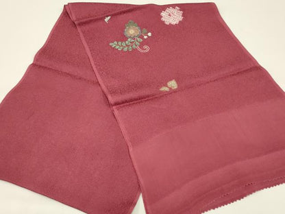 平和屋着物●和装小物　上質な帯揚げ　絞り　刺繍　舞花文　金銀糸　逸品　AABB7176ay