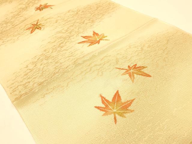 平和屋着物●和装小物　上質な帯揚げ　型染め　舞葉文　暈し染め　逸品　AABB7177ay