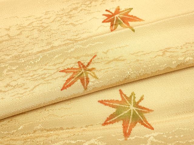 平和屋着物●和装小物　上質な帯揚げ　型染め　舞葉文　暈し染め　逸品　AABB7177ay