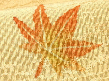 平和屋着物●和装小物　上質な帯揚げ　型染め　舞葉文　暈し染め　逸品　AABB7177ay