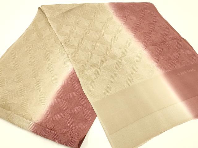 平和屋着物●和装小物　上質な帯揚げ　二色暈し　七宝地紋　丹後ちりめん　逸品　AABB7178ay