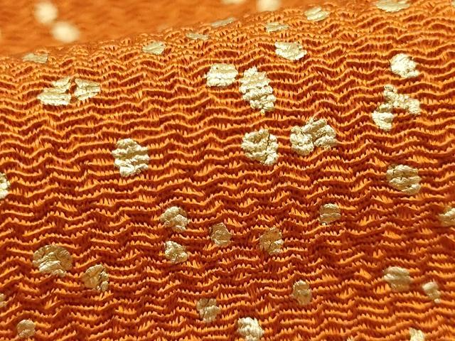 平和屋着物●和装小物　上質な帯揚げ　大小霰　金彩　鬼しぼ縮緬　逸品　AABB7181ay
