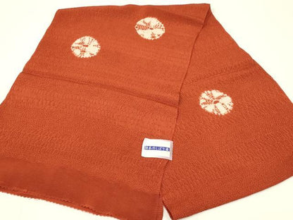 平和屋着物●和装小物　上質な帯揚げ　絞り　鬼しぼ縮緬　正絹　逸品　未使用　AABB7186ay