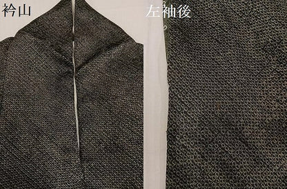 平和屋着物●訪問着　竹屋町刺繍　草花文　黒地　金彩　正絹　逸品　AABB7203ph