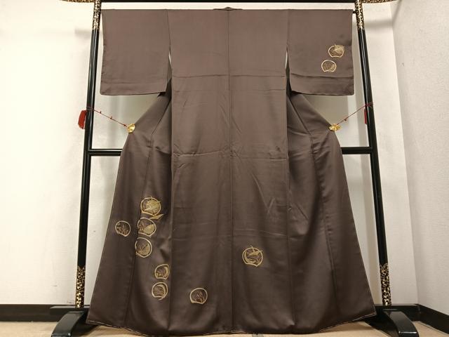 平和屋着物●訪問着 竹屋町刺繍 群れ鶴薄文 金彩 正絹 逸品 未使用 AABB7212ph