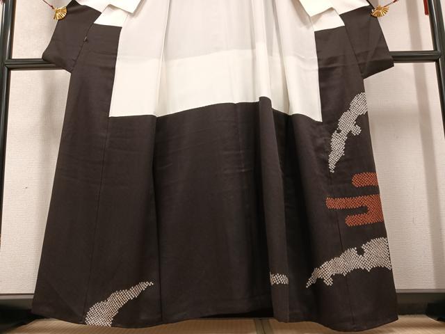 平和屋着物●豪華色留袖　絞り　刺繍　松竹梅群れ鶴文　金彩　高島屋扱い　正絹　逸品　AABB7216ph